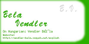 bela vendler business card